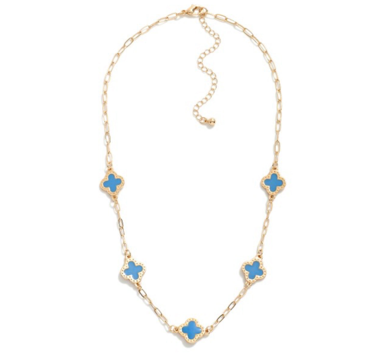 Blue Clover Necklace
