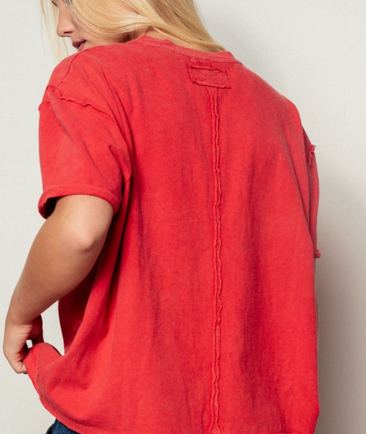 Red Garment-dyed Boxy Tee