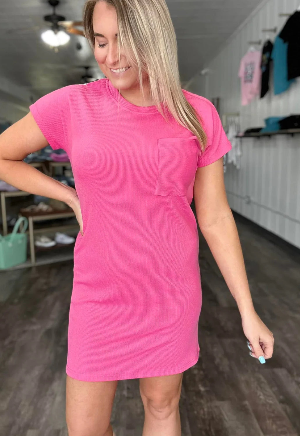 Ribbed T-Shirt Dress SweetSassyGirlz Ribbed T-Shirt Dress SweetSassyGirlz