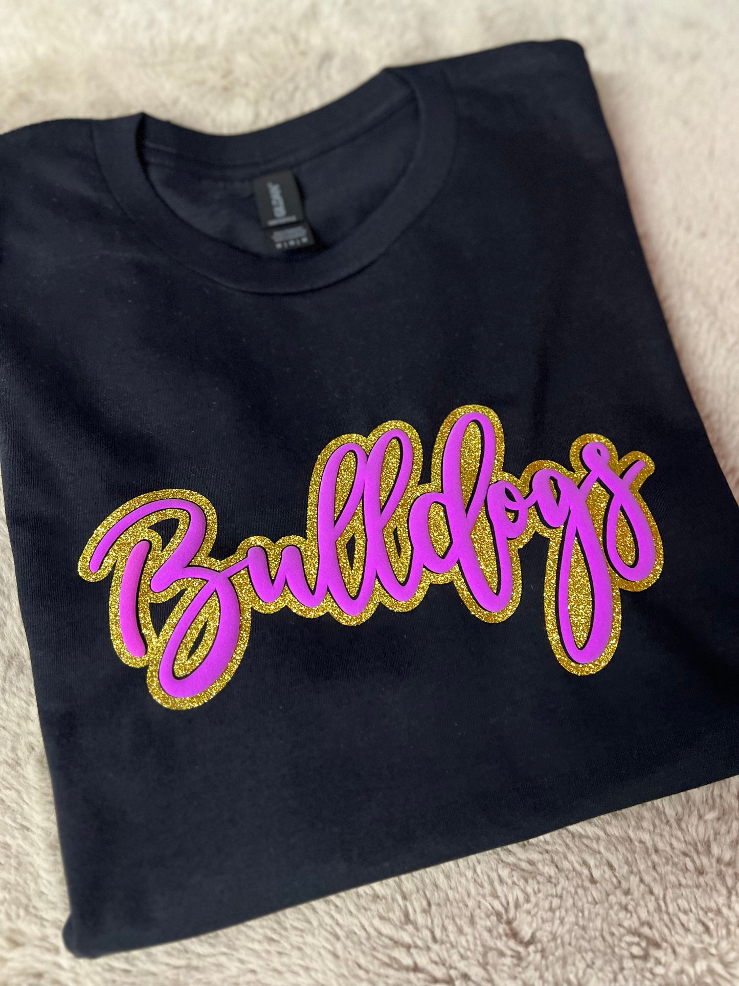 Bulldogs Glitter + Puff āØš¾ | Gildan SS Tee