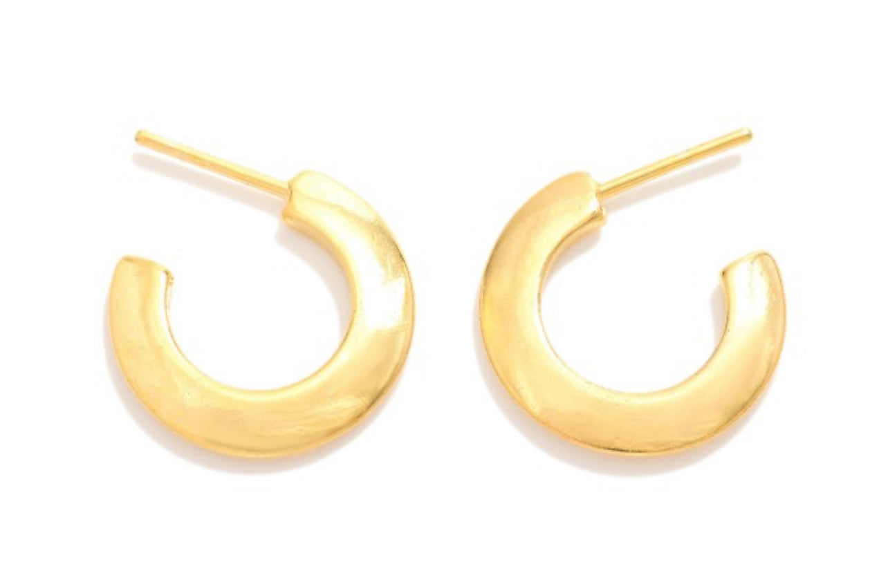 Flat Hoop Post Drop Earrings