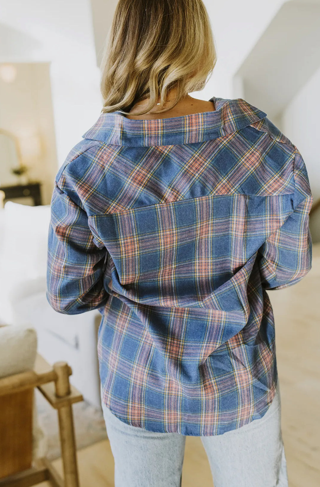 Blue Blush Flannel Shirt