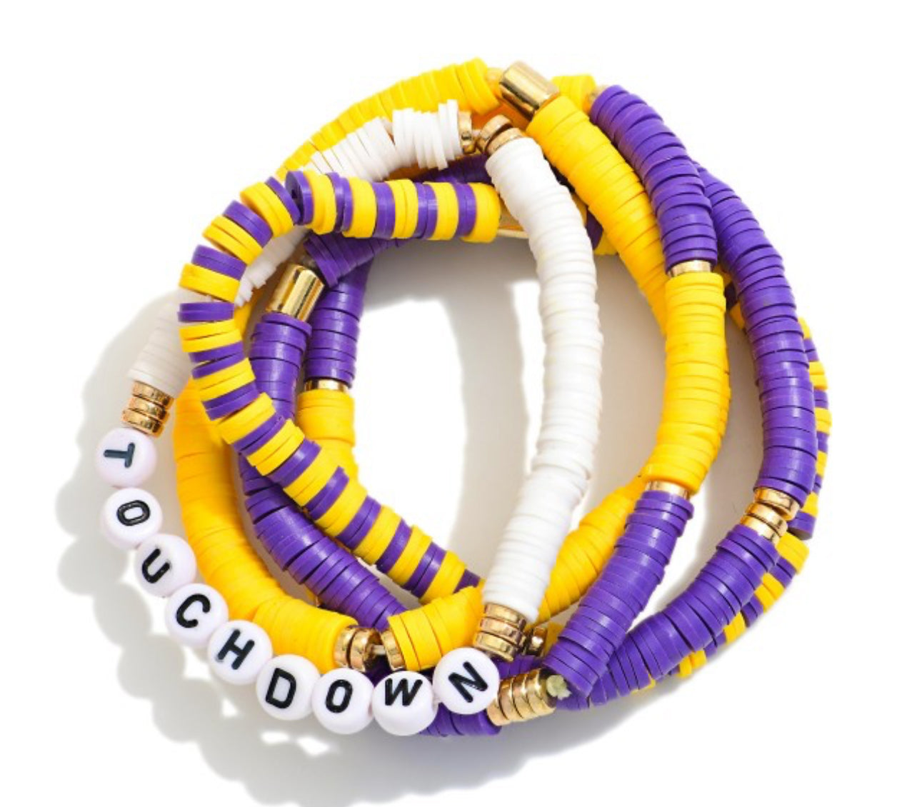 Touchdown Heishi Beaded Stretch Bracelets