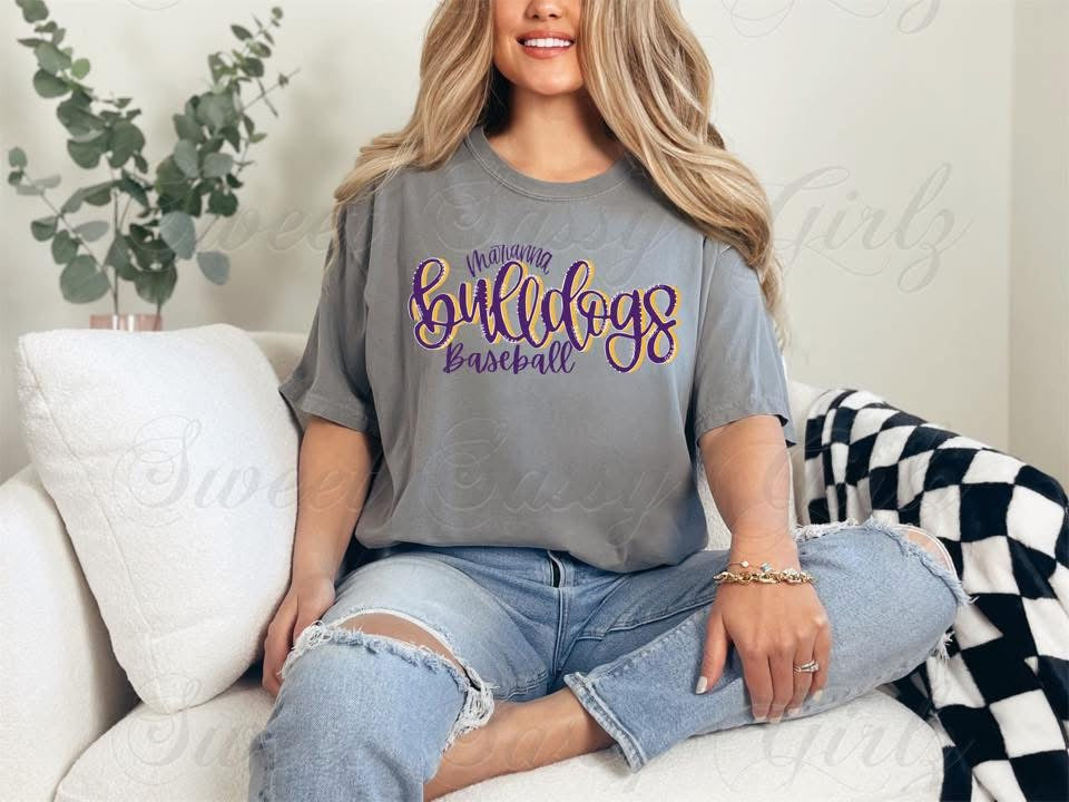 Marianna Bulldogs Baseball | Comfort Colors Tee