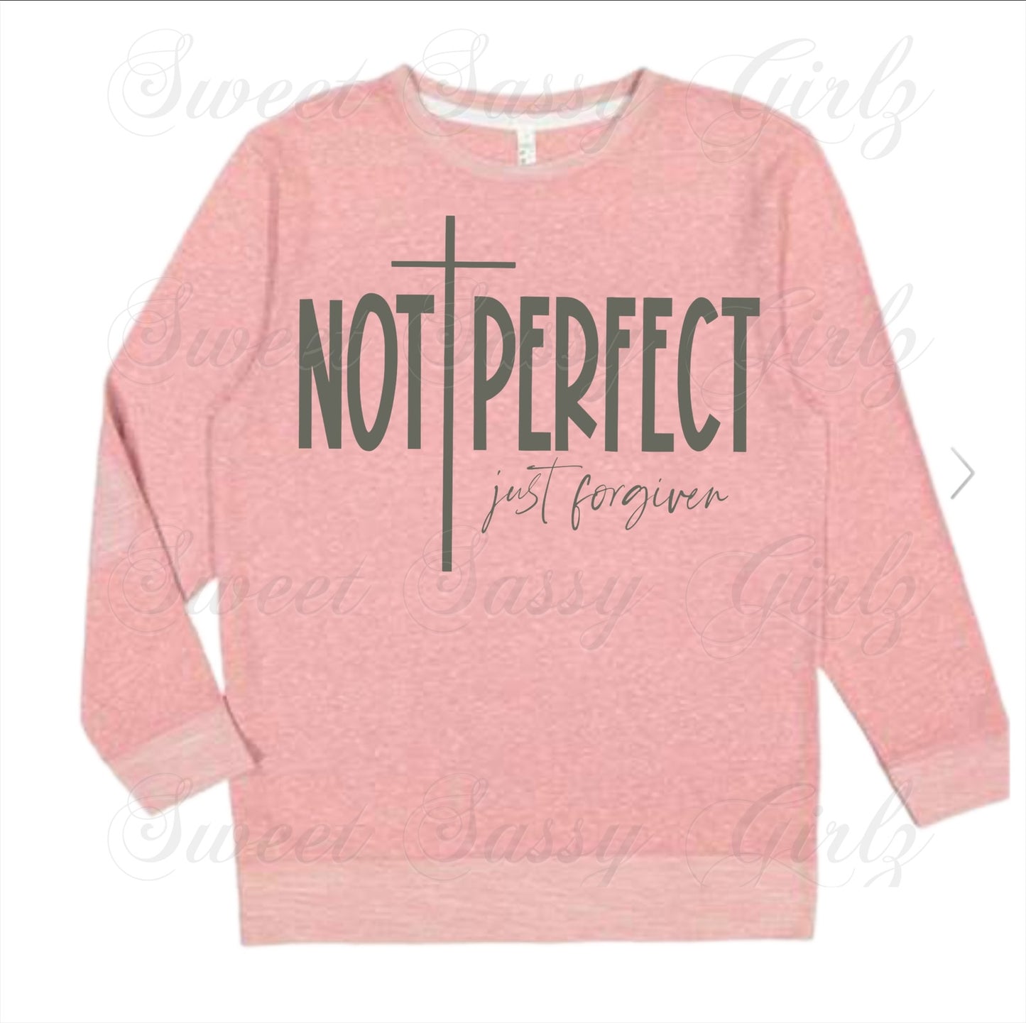 Not Perfect Just Forgiven | Mélange French Terry Crewneck