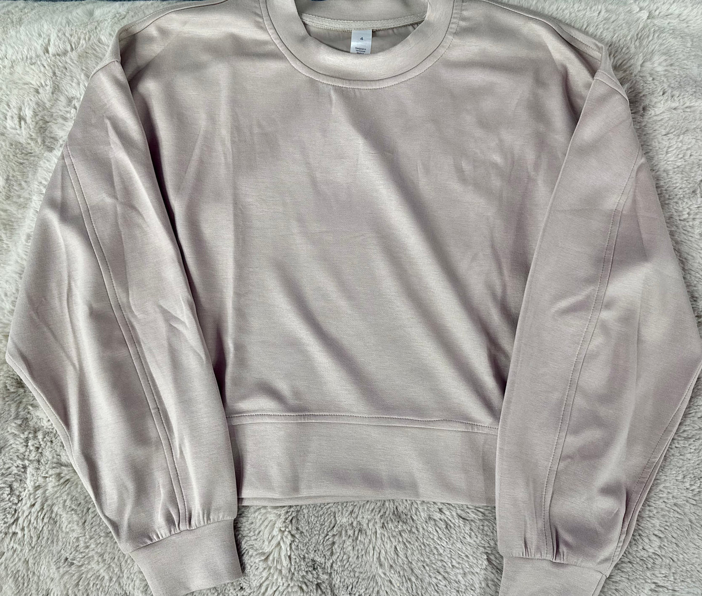Lu-Alike Neutral Mauve Cropped Crewneck
