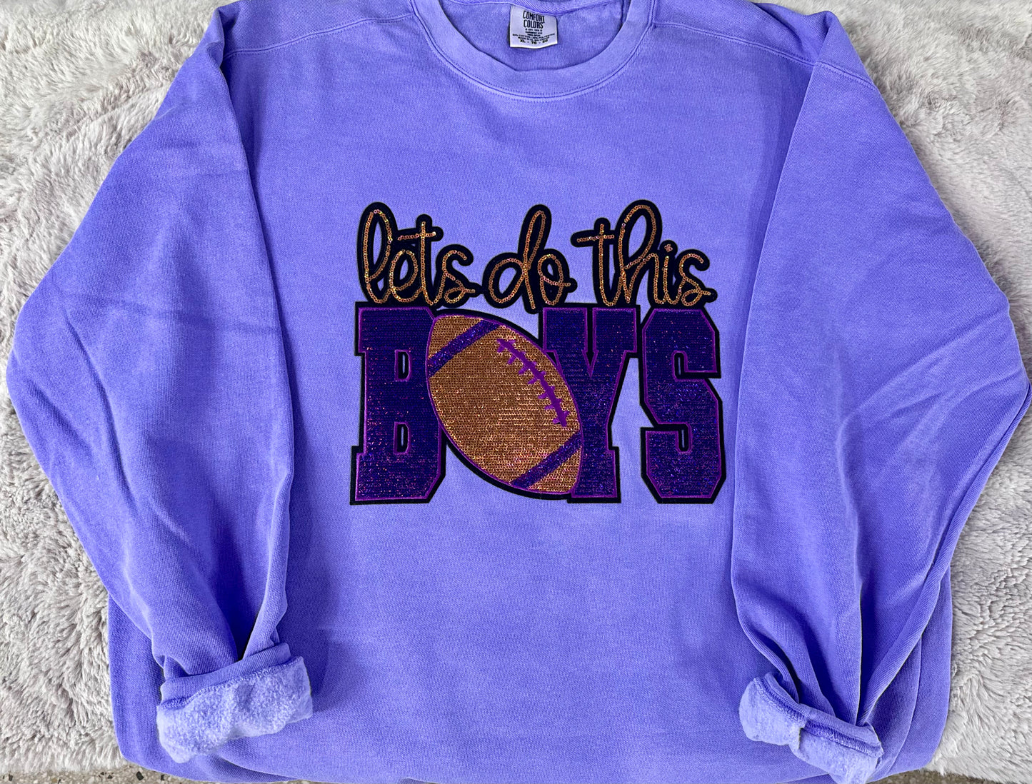 Purple + Gold Let’s Do This Boys Sweatshirt