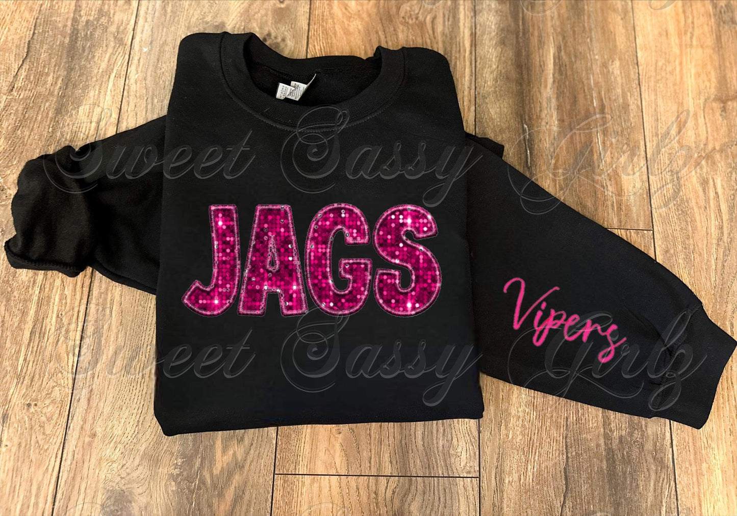 Jags Sweatshirt {Black/Pink Lettering}