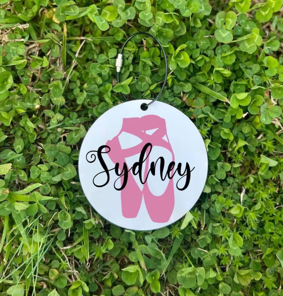 Dance Bag Tag With Stainless Steel Wire Cable Holder