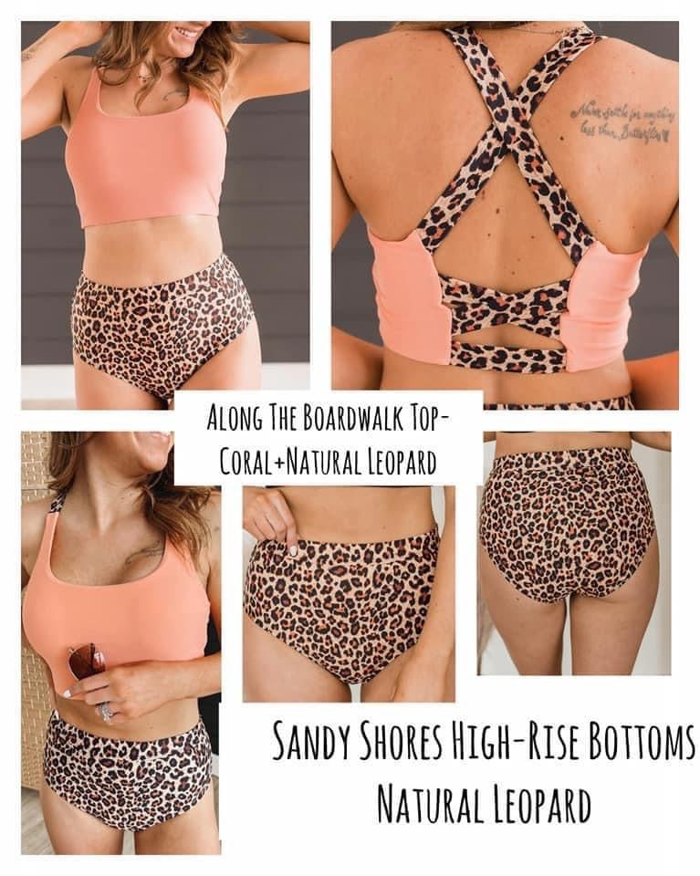 Coral + Natural Leopard Swimsuit
