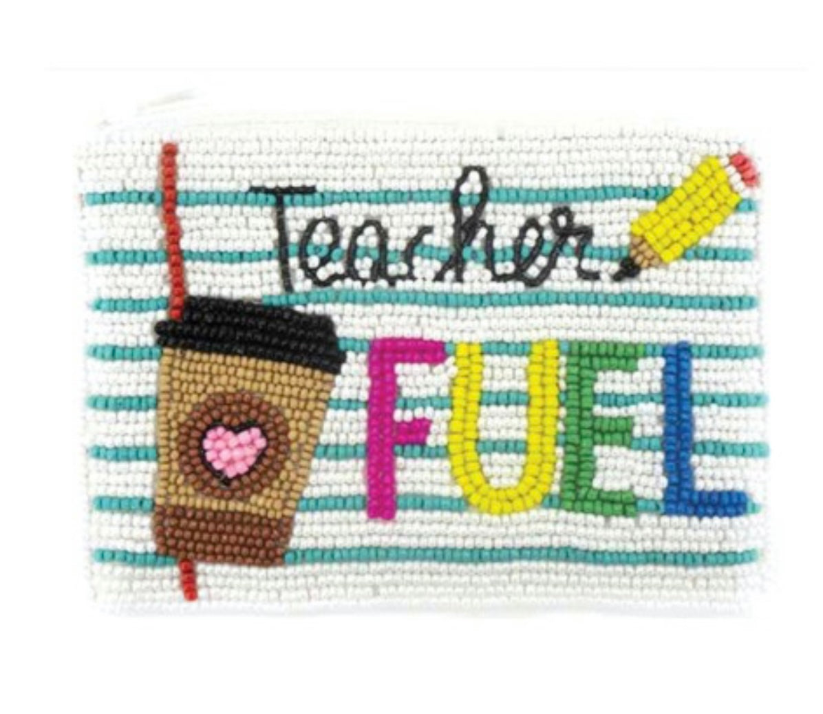 Teacher Fuel Beaded Coin Purse