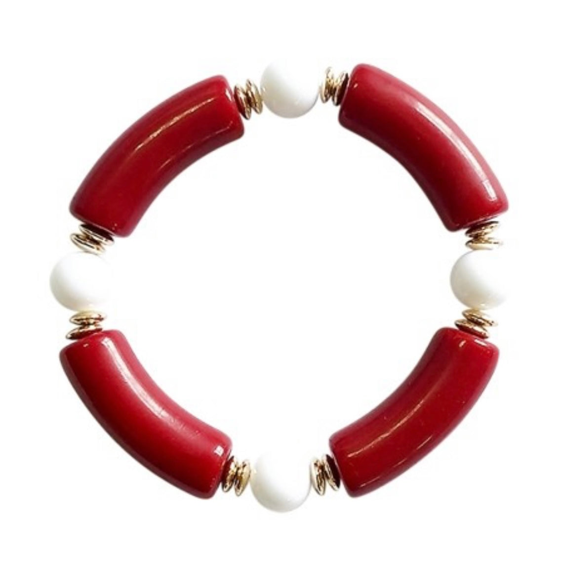 Garnet & White Game Day Bracelet