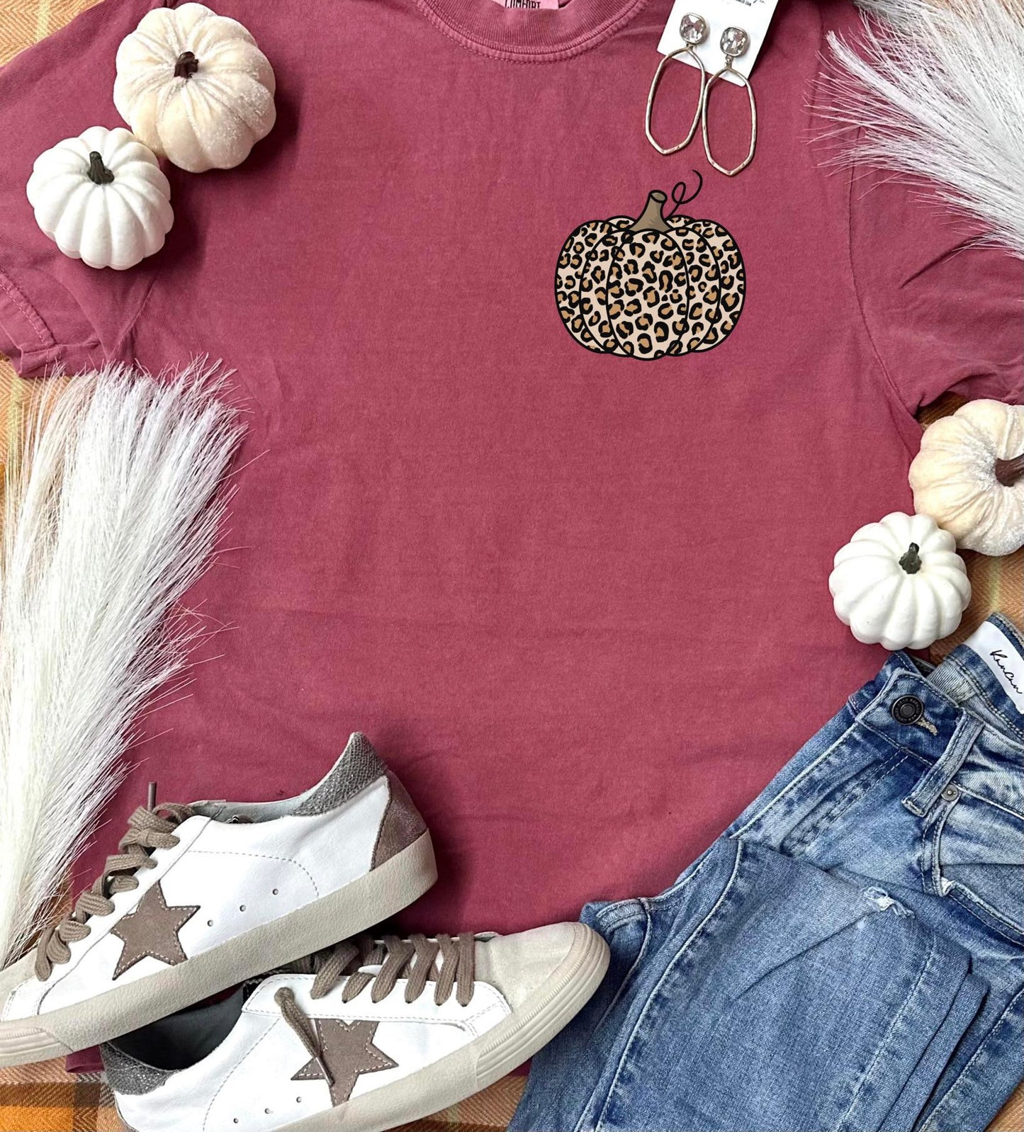 Leopard Pumpkin Tan Brick Comfort Color Tee