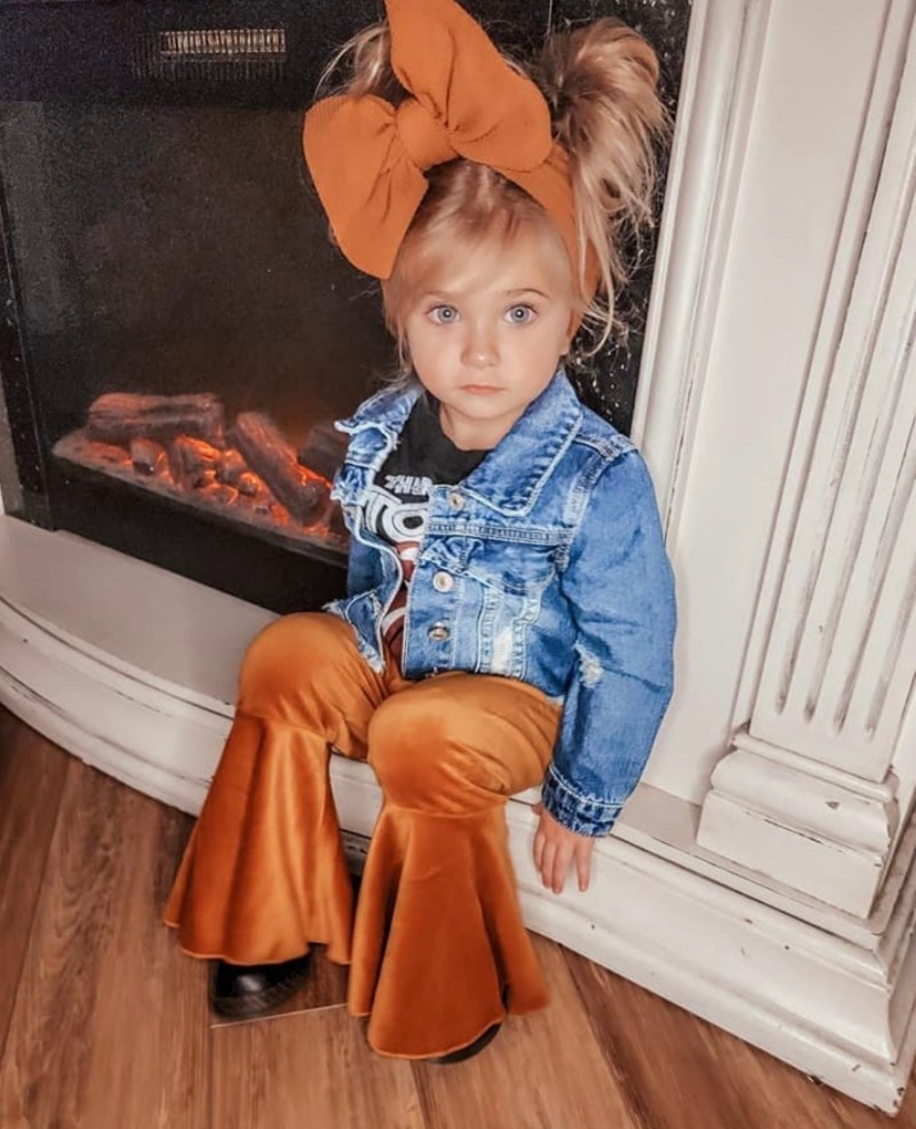 Lina Pleated Velour Bell Bottoms - Camel
