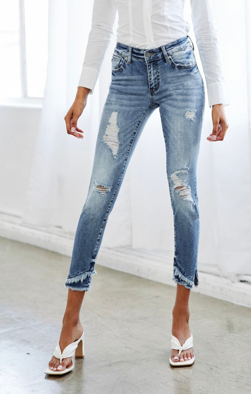 KANCAN Mid Rise Hem Ankle Detail - KC6204M