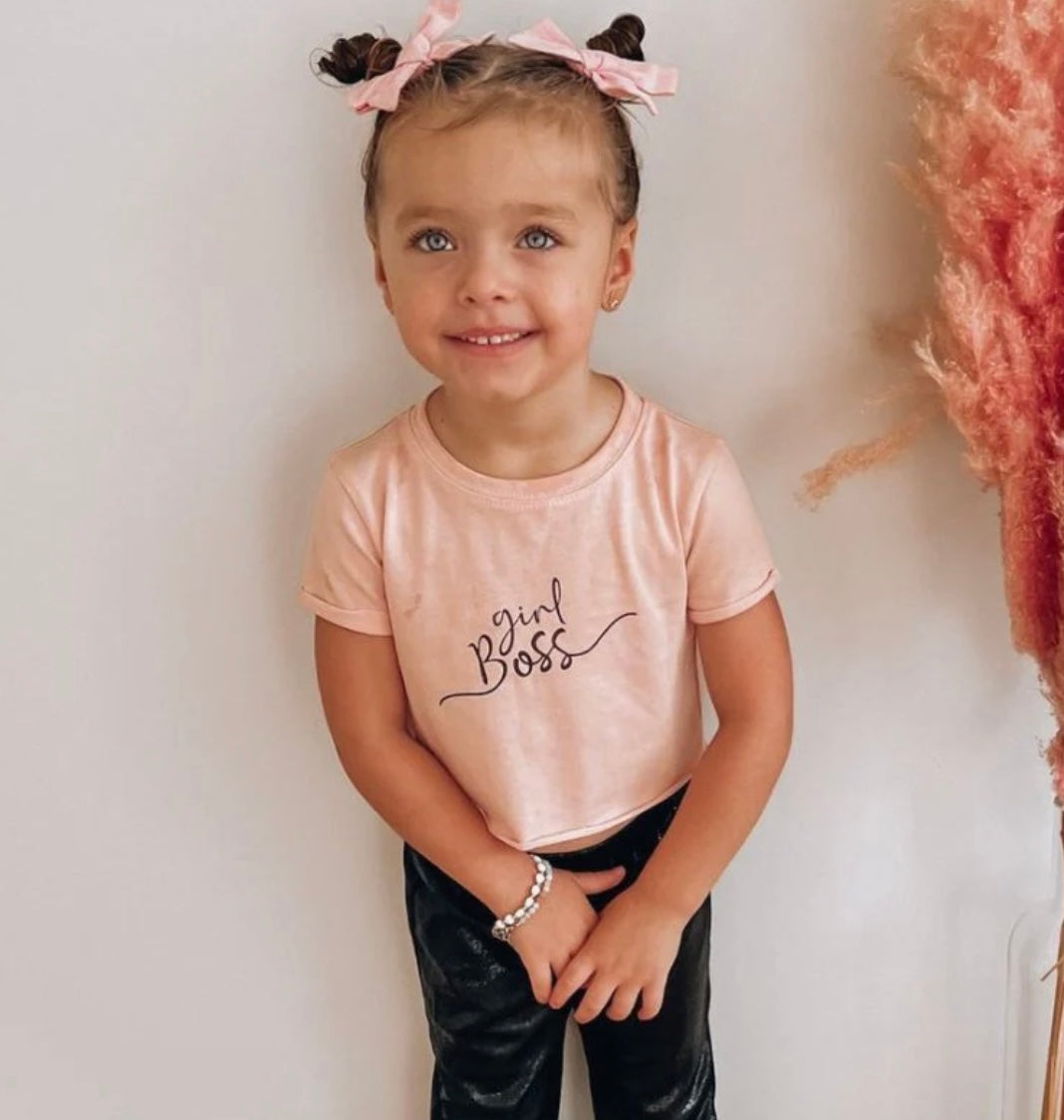 "Girl Boss" Cropped Graphic Tee