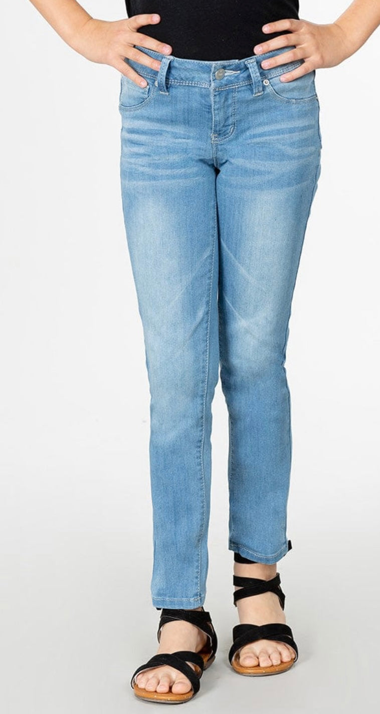 GIRLS DENIM SKINNY JEAN — RESIN WHISKERS