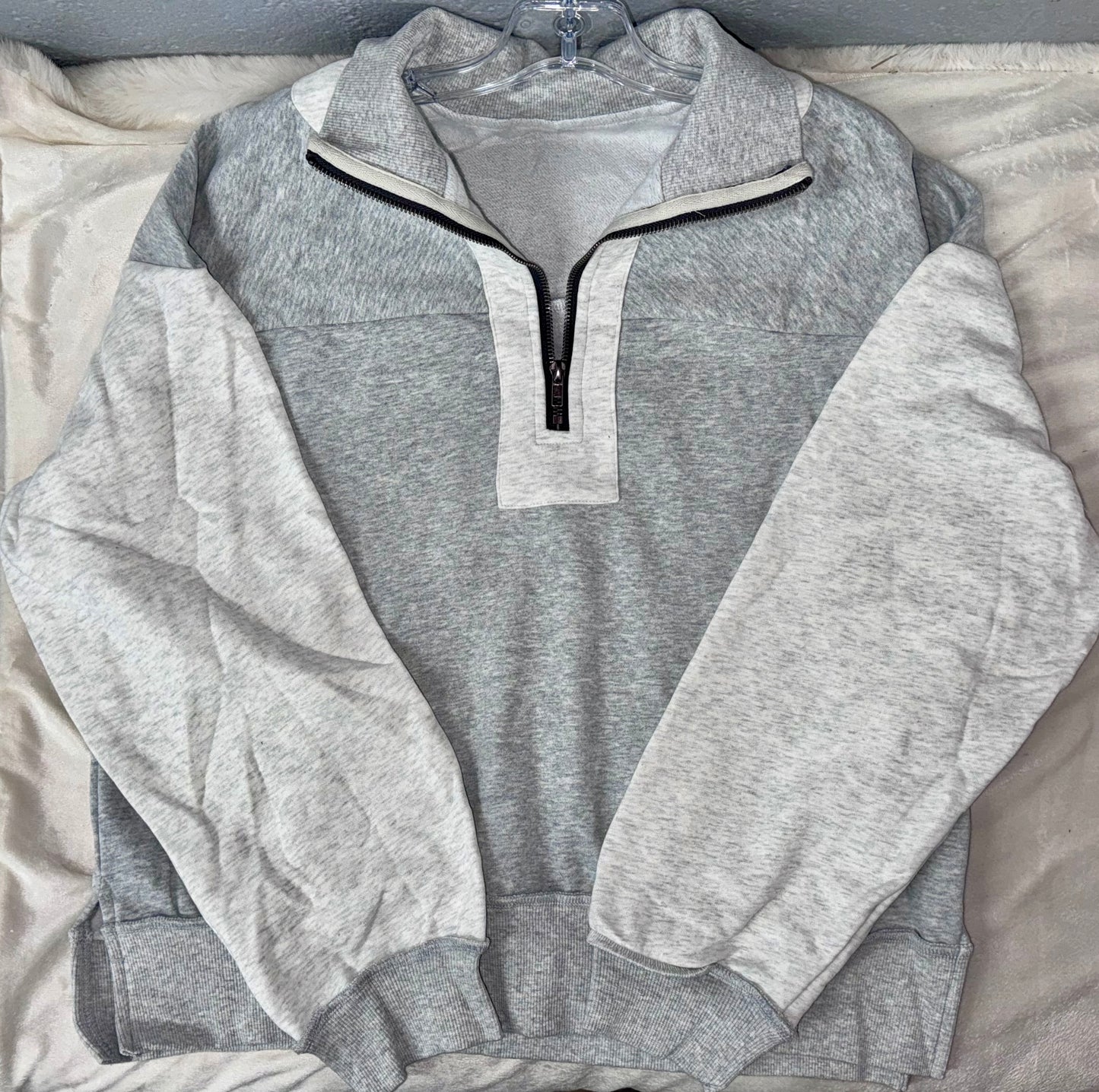 Grey Quarter Zip Pullover