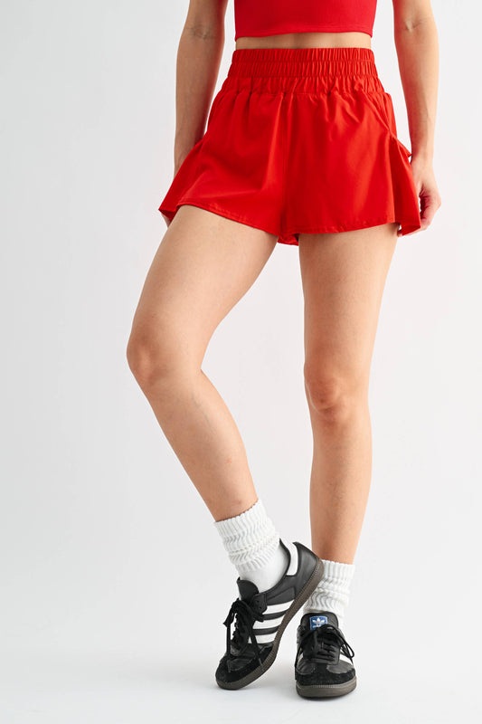 Chic Breeze Shorts | RUBY RED