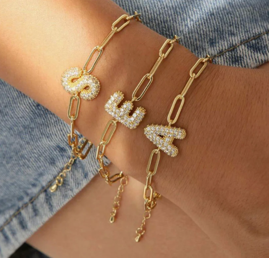 PREORDER: ✨Trendy Bubble Initial Bracelets✨: