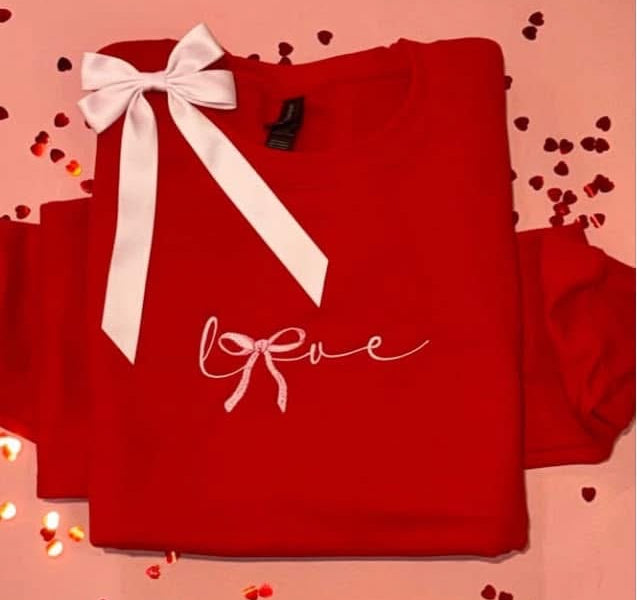 Love Bow Embroidered Sweatshirt