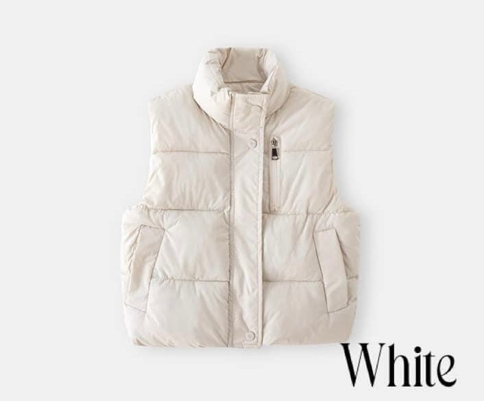 Kid’s White Puffer Vest