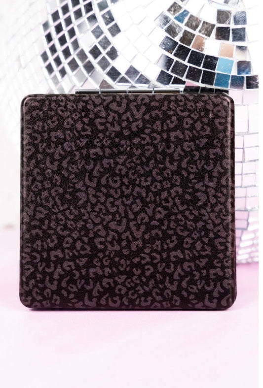 SHADOW LEOPARD SQUARE COMPACT MIRROR
