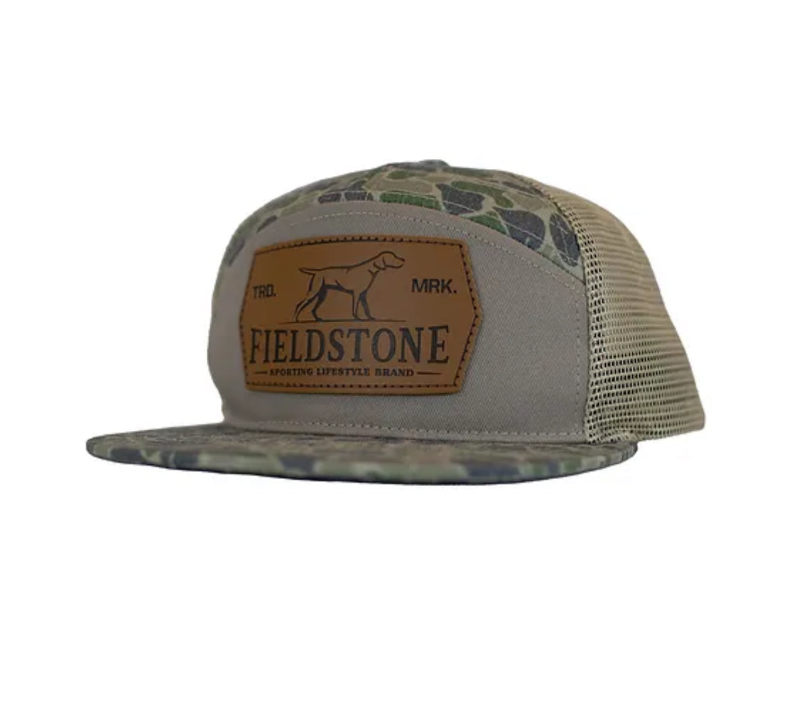 Backwoods Camo Leather Patch Hat (H-143)