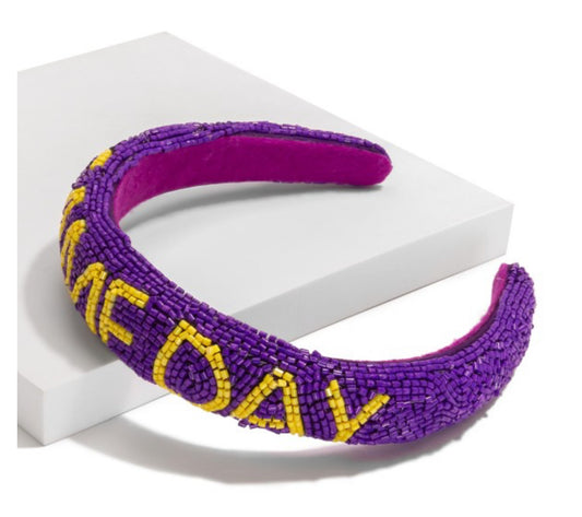 Seed Bead Cushion "GAME DAY" Headband