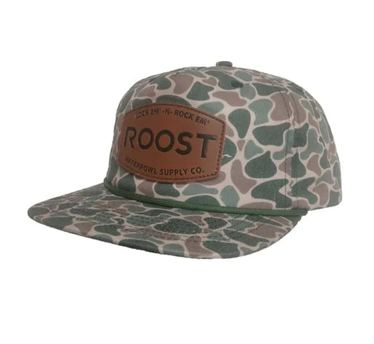 Roost Vintage Camo Leather Patch Hat (RH-R-53)