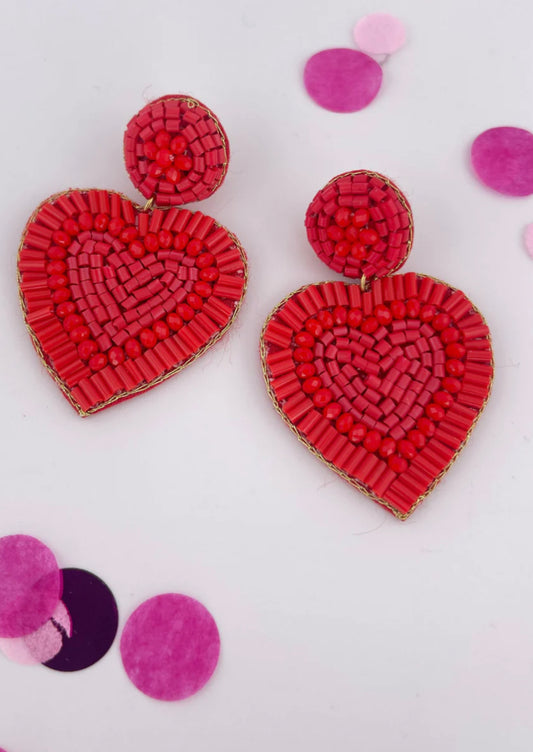 My Whole Heart Beaded Earrings