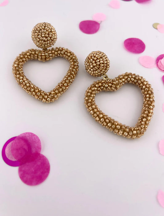 Gold Close To My Heart Beaded Earrings