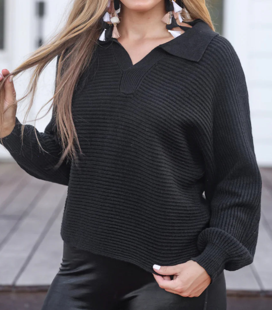 Black Collared Sweater