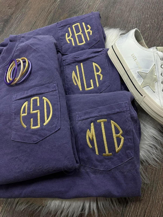 Purple & Gold Monogram Tee