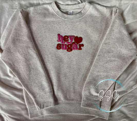 Hey Sugar Embroidered Patch Sweatshirt