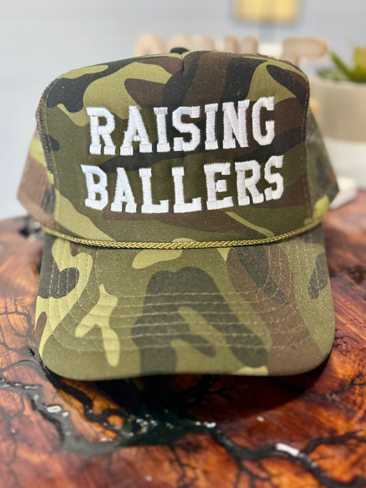 Raising Ballers-Camo Trucker Hat