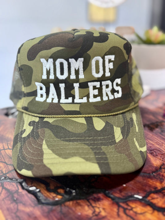 Mom of Ballers-Camo Trucker Hat