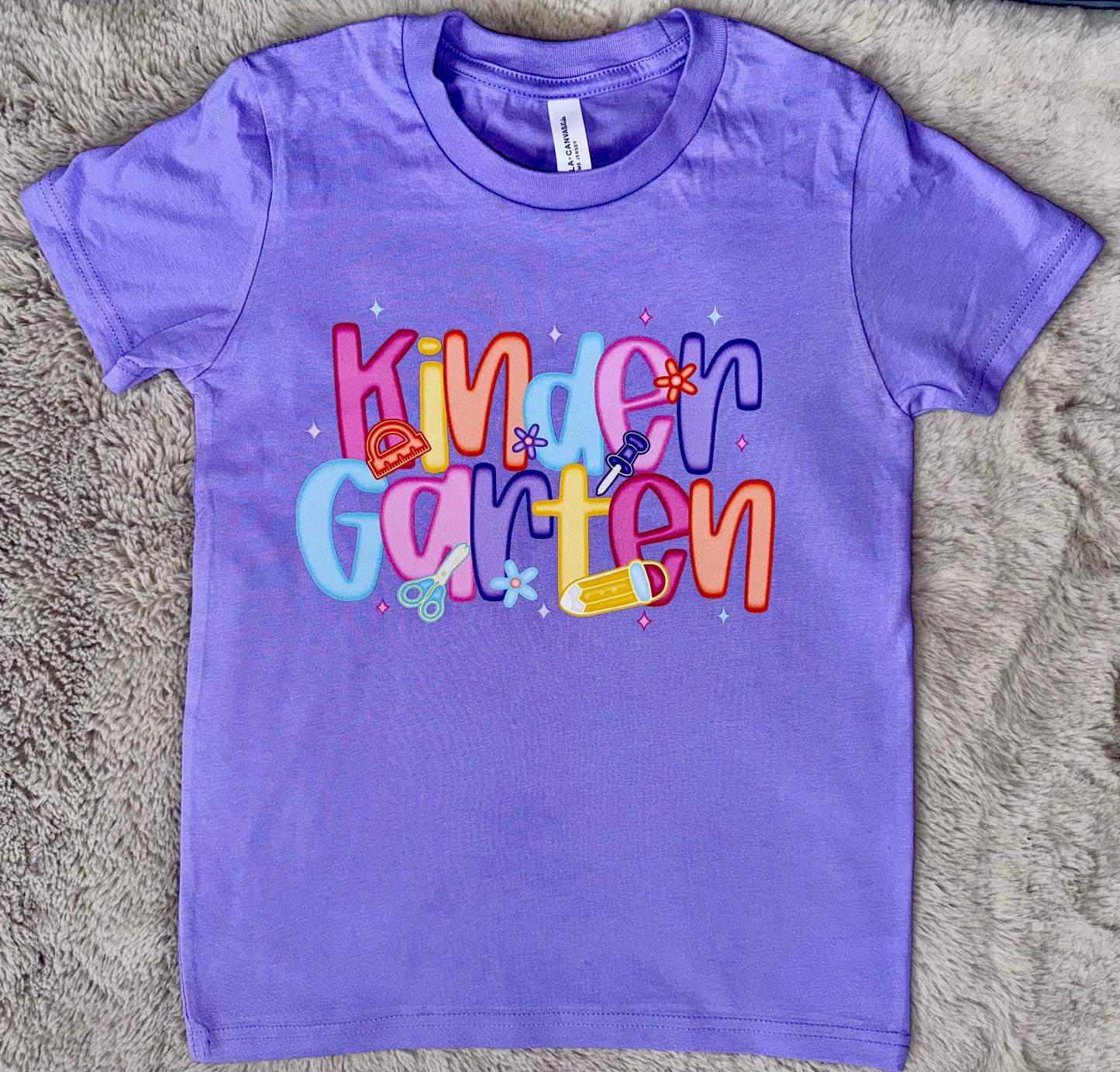 Kindergarten Neon Print Grade Bella tee