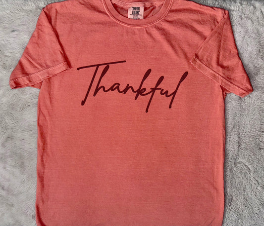 Thankful Puff Comfort Colors tee