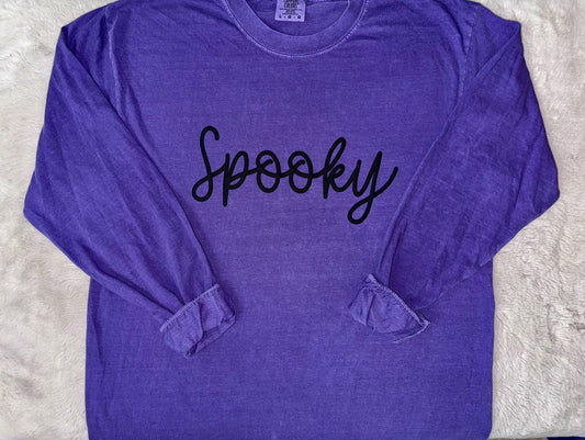 Spooky Puff Longsleeve Comfort Colors tee
