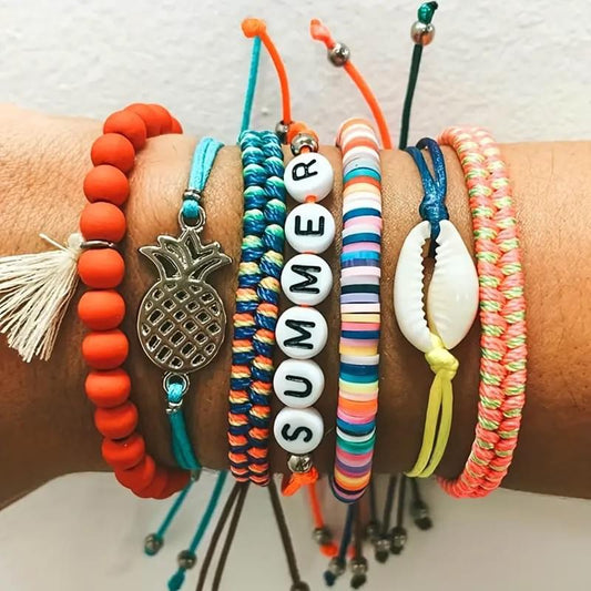 Boho 7 Piece Summer Bracelet Set