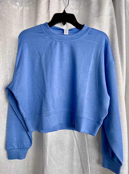 Lu-Alike Blue Cropped Crewneck