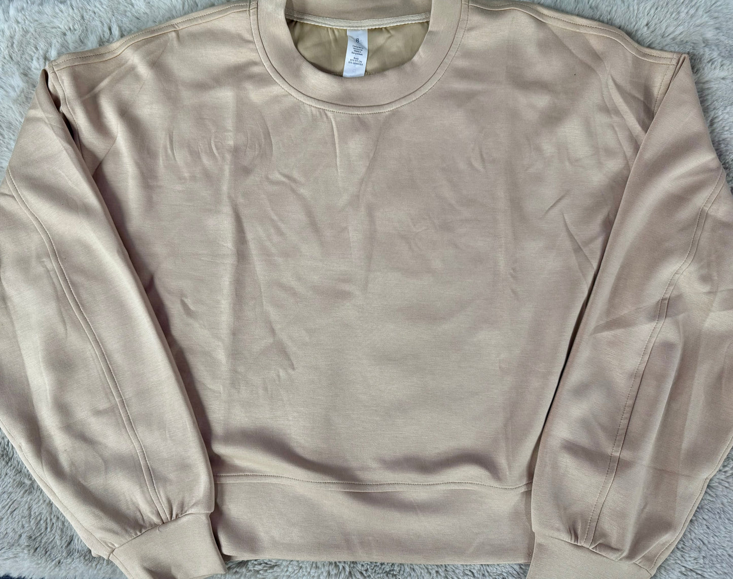 Lu-Alike Camel Cropped Crewneck