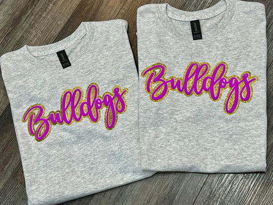 Bulldogs Glitter + Puff ✨🐾 | Gildan SS Tee