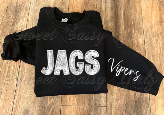 JAGS Sweatshirt {Black/White Lettering}