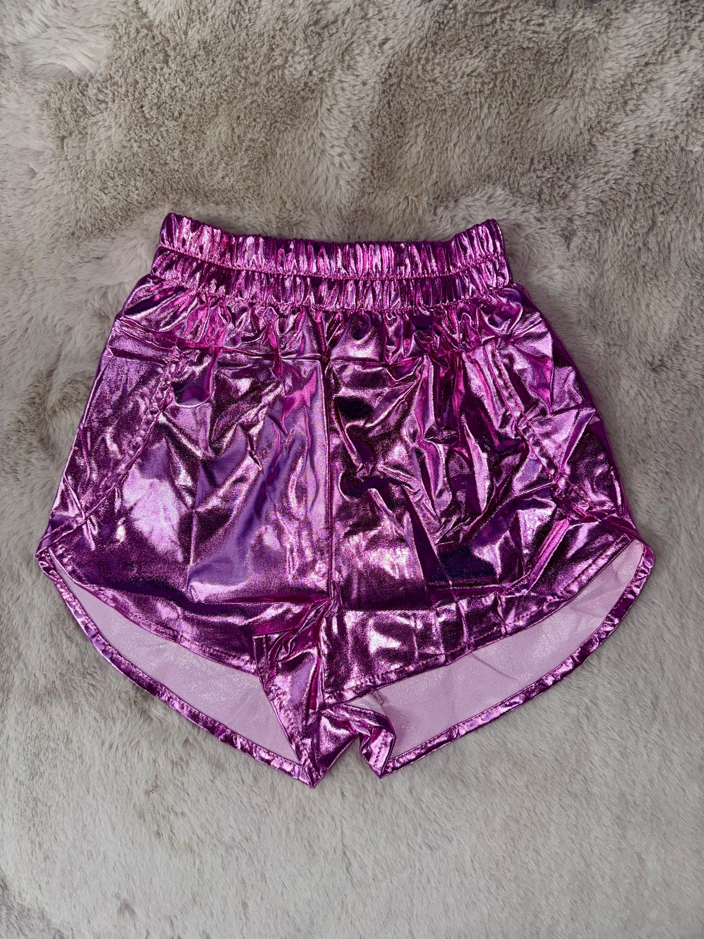 Mom & Me Pink Metallic Highwasted Shorts