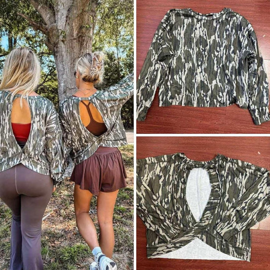 Camo Cut-Out Shirt