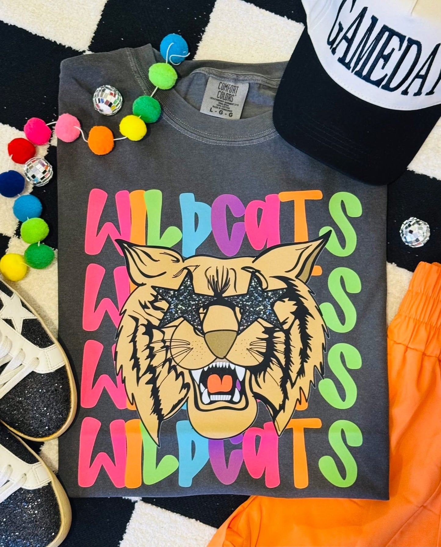 Neon Wildcats | Pepper Comfort Colors Tee