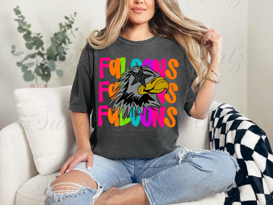 Neon Falcons | Pepper Comfort Colors Tee