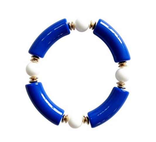 Royal Blue & White Game Day Bracelet